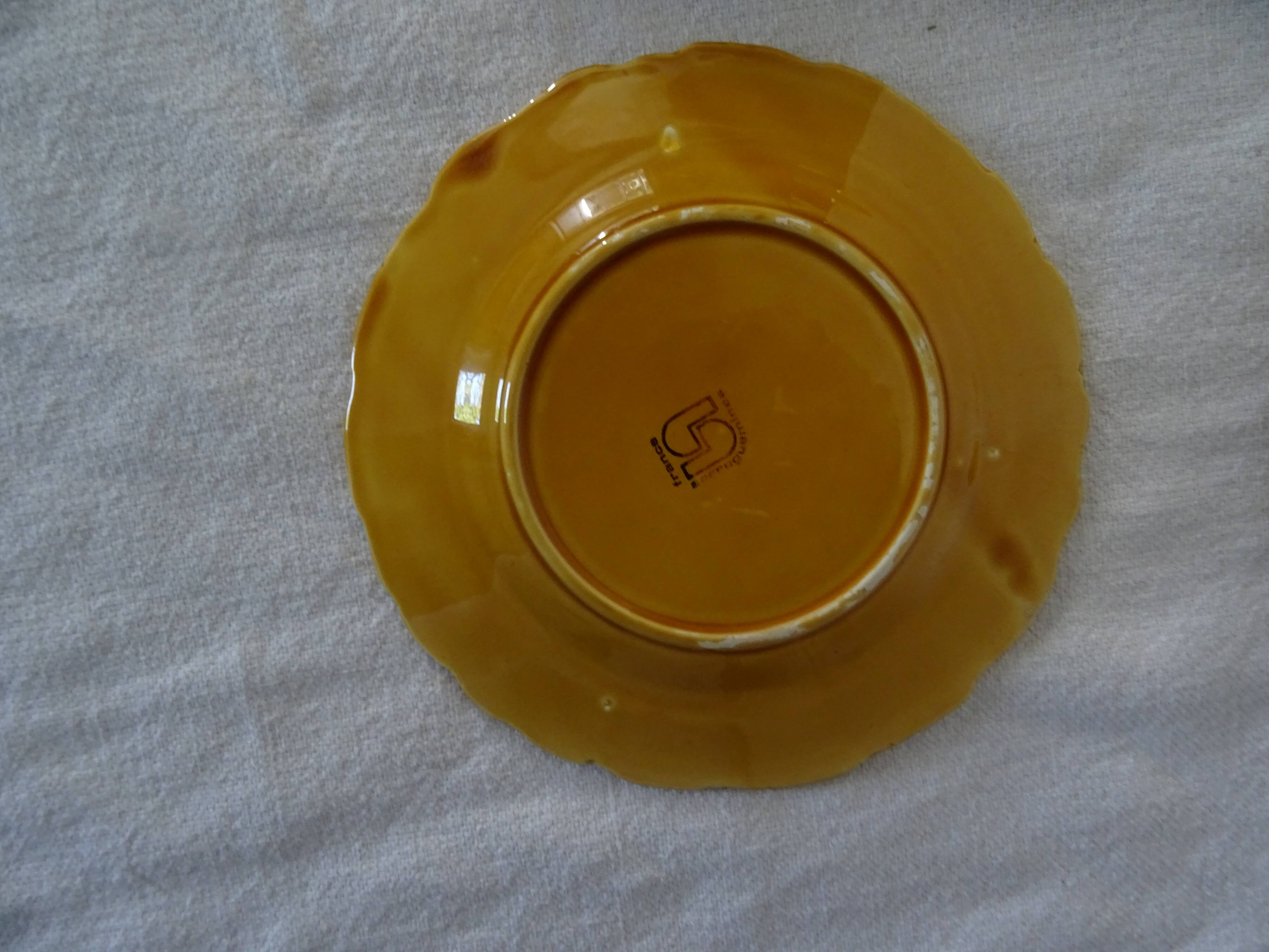 Dessert set salad bowl and 6 plates 541023 fruits barbotine sarreguemines