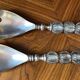 Vintage salad set – silver-plated metal and blown glass handles