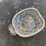 5 vintage transparent molded glass pineapple cups