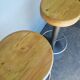 Pair 2 bar stool metal and wood
