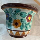 Cache pot decor fleurs en céramique