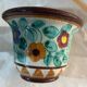 Cache pot decor fleurs en céramique