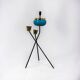 Vintage Turquoise Delight: 1950s Floor Standing Ashtray with Vase Holders