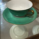 Service Art Déco de 6 tasses à double anses en porcelaine de Limoges