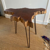 Table d’appoint en bois et métal