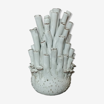 Vase corail en céramique émaillée