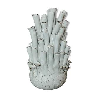 Vase corail en céramique émaillée