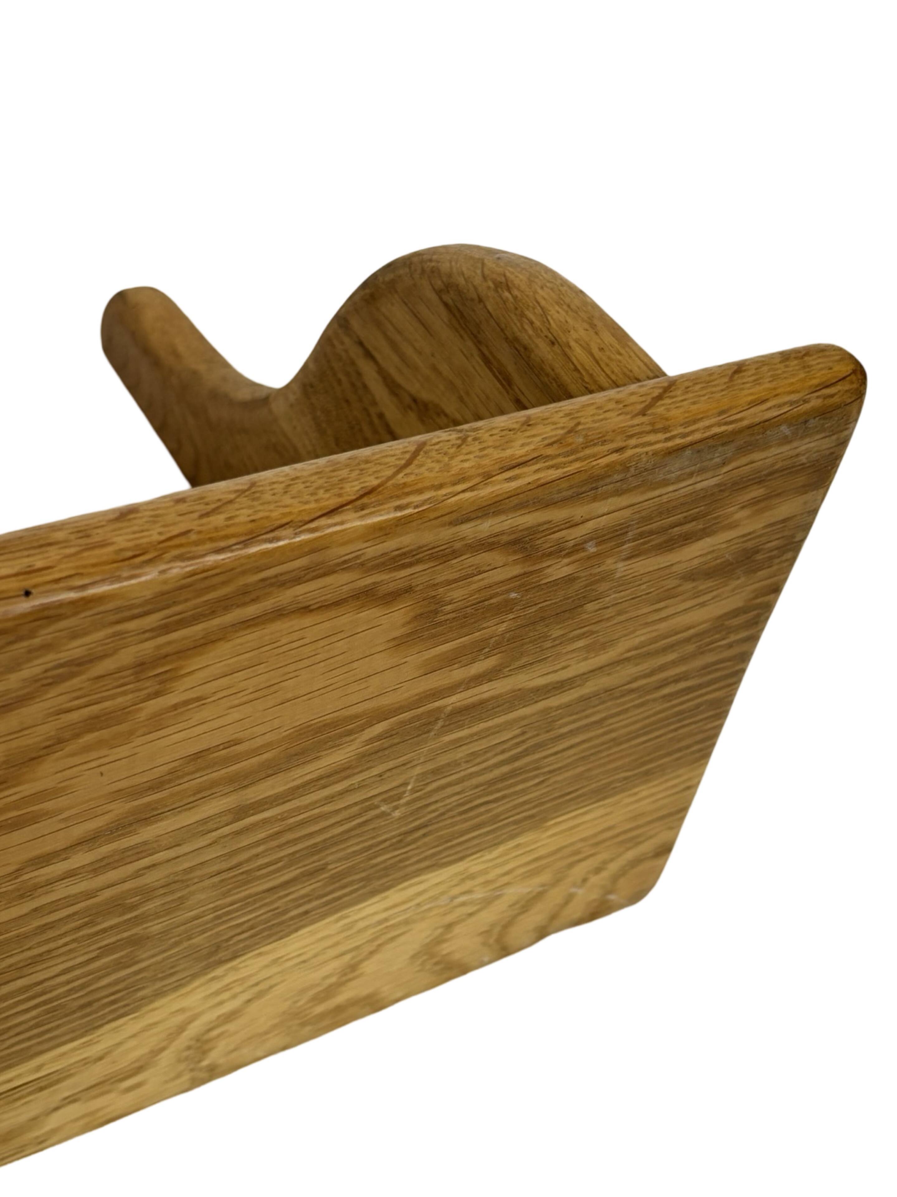 Vintage oak wall rack book shelf 1970s wood minimalist design