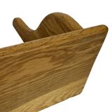 Vintage oak wall rack book shelf 1970s wood minimalist design