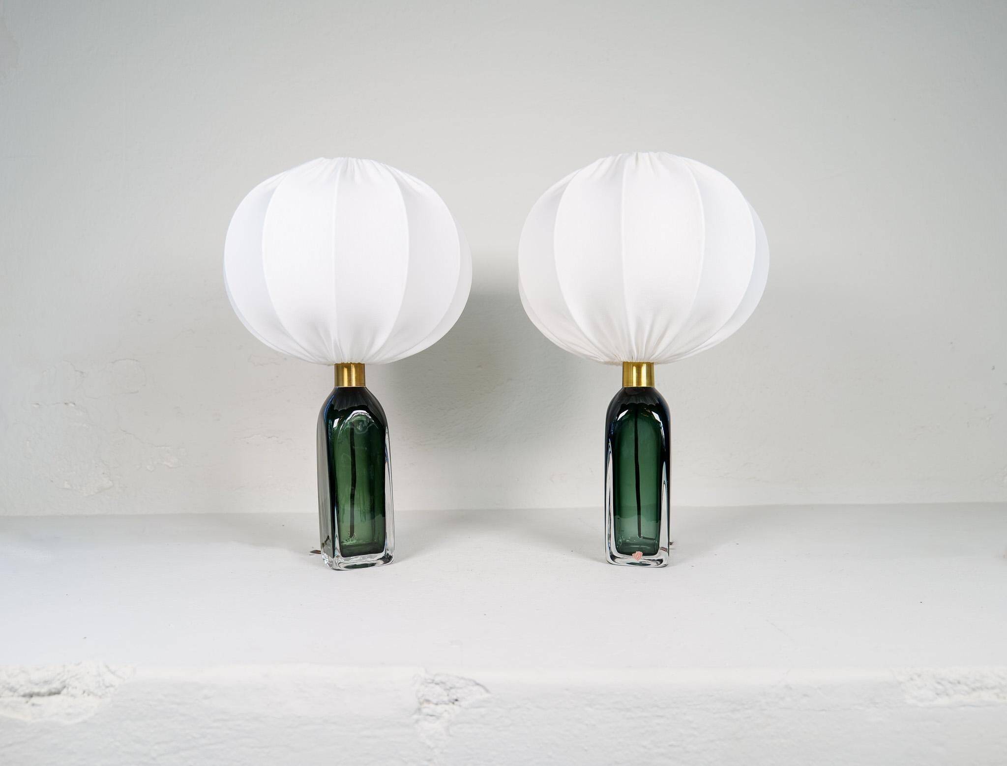 Mid-Century Modern Table Lamps by Carl Fagerlund for Orrefors Sweden RD 1406