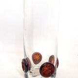 Crystal vase inlaid with button 1970s Height 25 cm