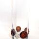 Crystal vase inlaid with button 1970s Height 25 cm