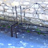 Pair of wrought iron benches
