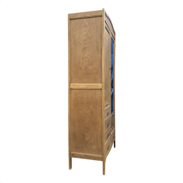 Armoire parisienne d’hôtel miroir biseauté chêne brut massif 1920