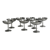 8 stainless steel footed bowls, Letang Remy style, made in France