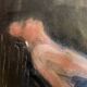 Signed painting, pastel, Chinese ink, portrait of a woman "black sun"