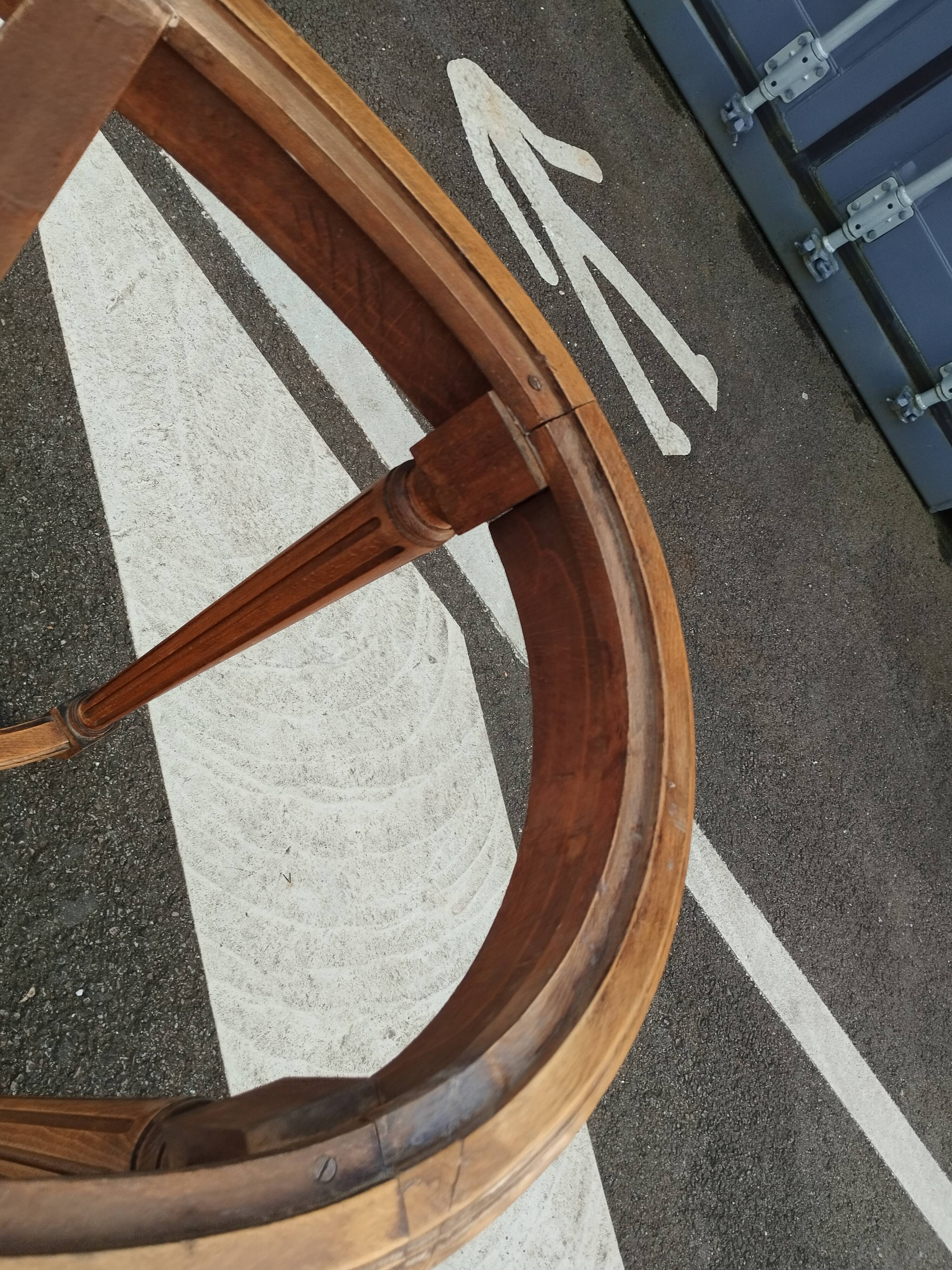 Old Louis XVI style pedestal table with marble top