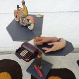 Slate, copper and brass harness