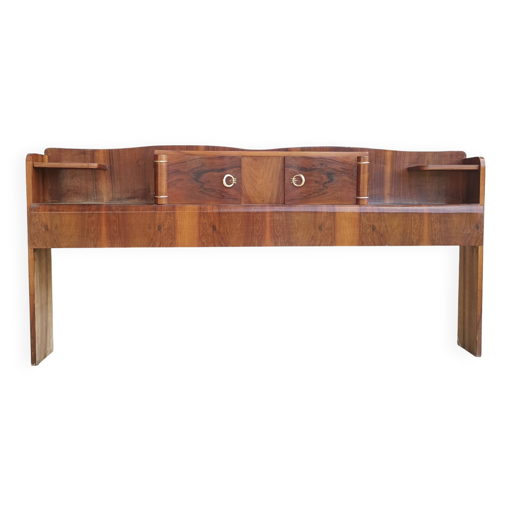 Cozy Art Deco headboard in burr walnut