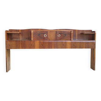 Cozy Art Deco headboard in burr walnut