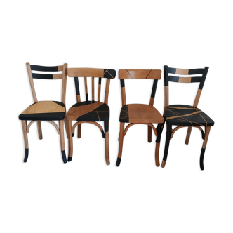 Ensemble chaises bistrot dépareillées