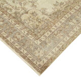 Tapis beige anatolien contemporain tissé à la main 193 cm x 300 cm