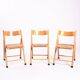 Vintage Italian straw folding chairs, set of 3