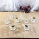 Set of 8 cut glass shot glasses France Arcoroc