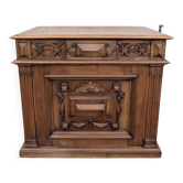 Solid walnut storage chest in Renaissance style