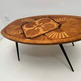 Oval coffee table imitation Galé 70s