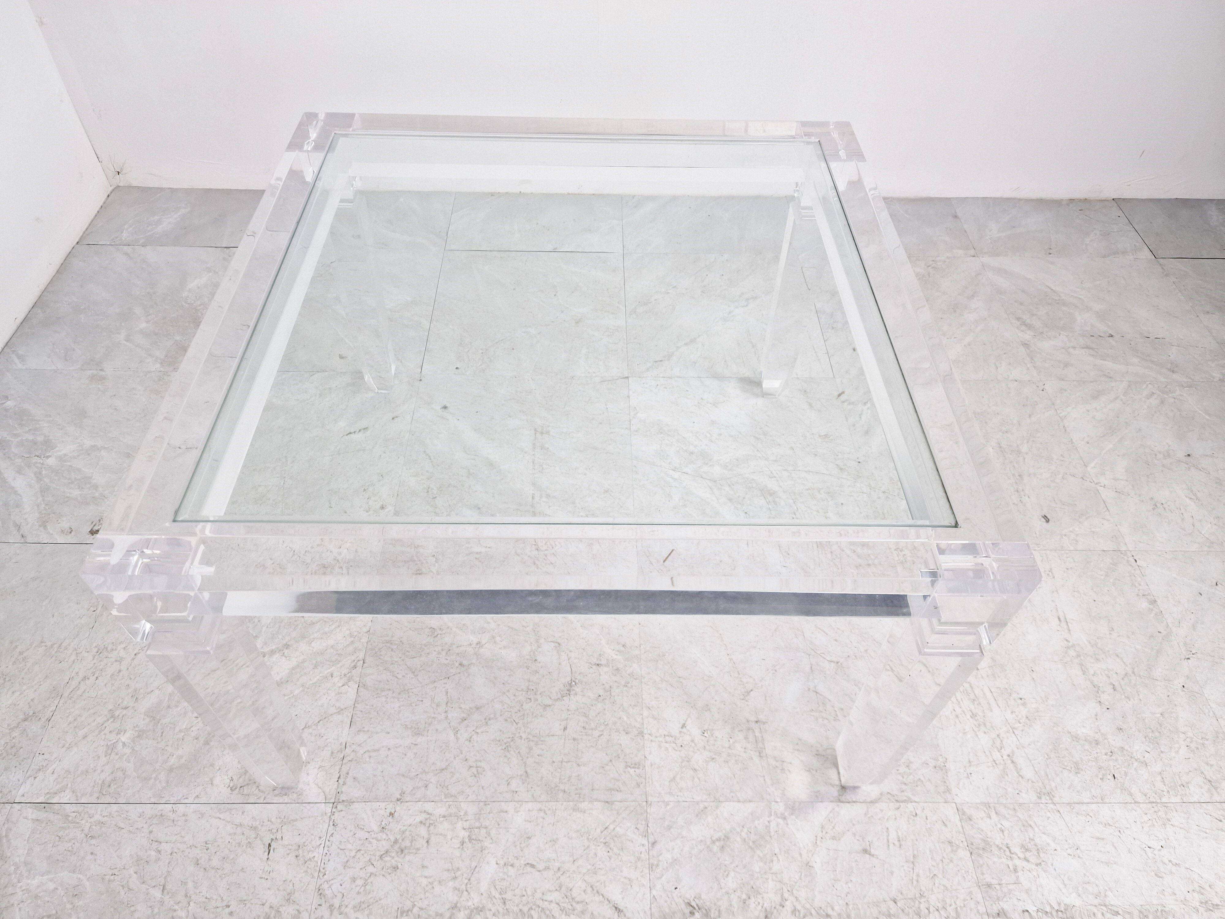 Vintage lucite coffee table, 1990s