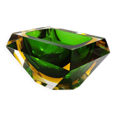 1960s Rectangular Multifaceted Ashtray in Murano Glass by Flavio Poli
