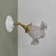 Vintage tulip wall lamp in white and transparent glass