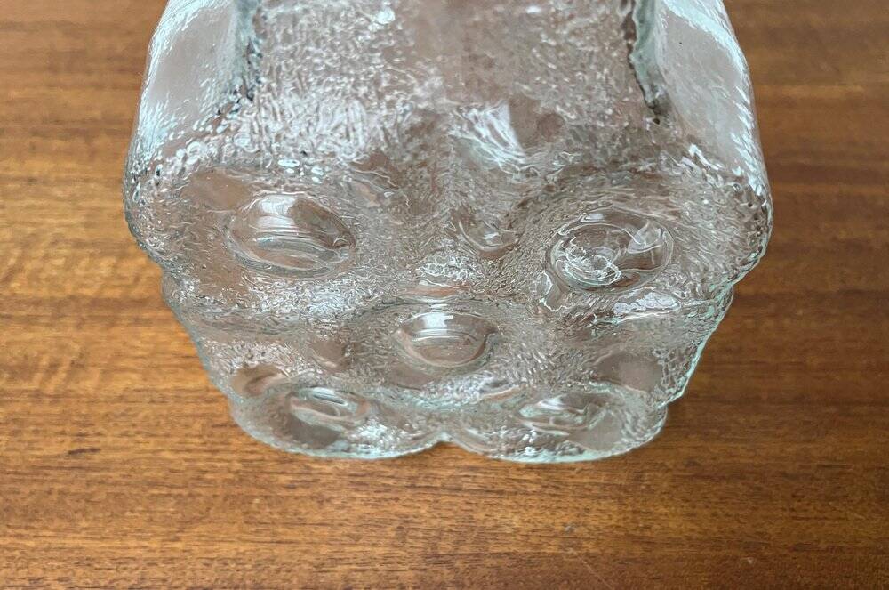 Vintage German glass vase model on the rocks by Lars Hellsten for Walther Glas, 1970s.