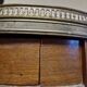 Louis XVI style bouillotte table in mahogany with a grey marble top.