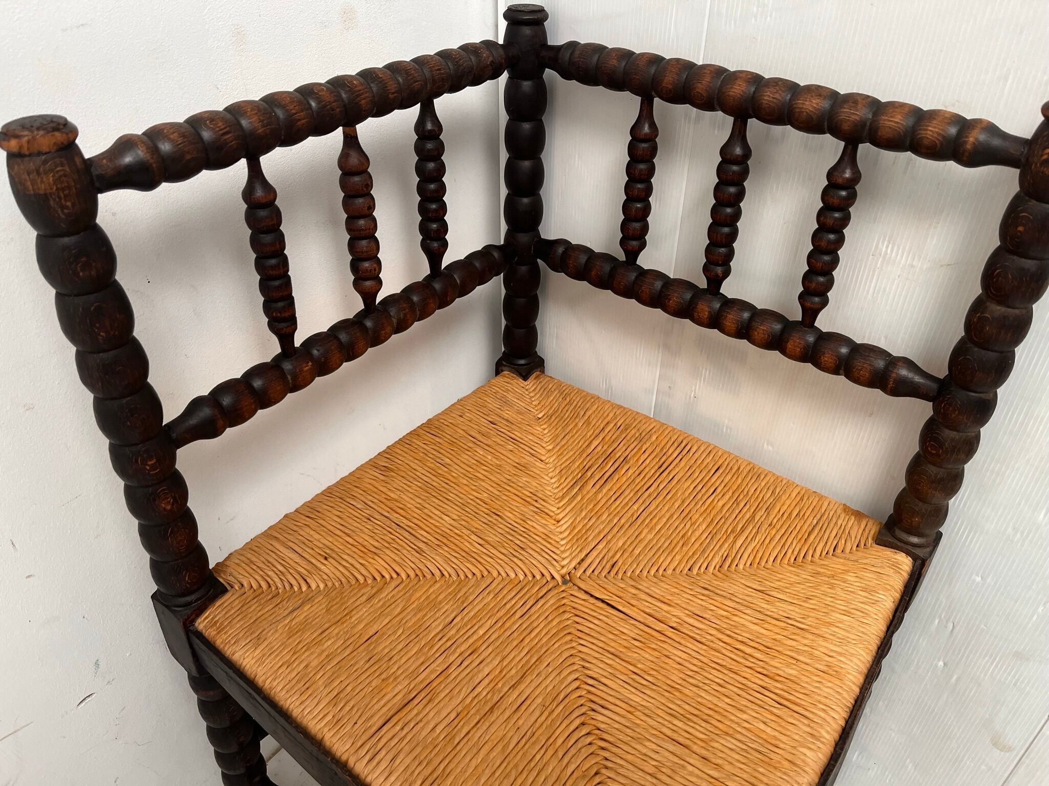 Corner chair wood turned vintage years 50-60