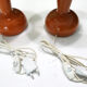 Paire de lampes de table verre orange 1960's