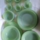 Rare 1950s Fire-King Jadeite "Jane Ray" Dinner & Coffee Service - 32-Pieces