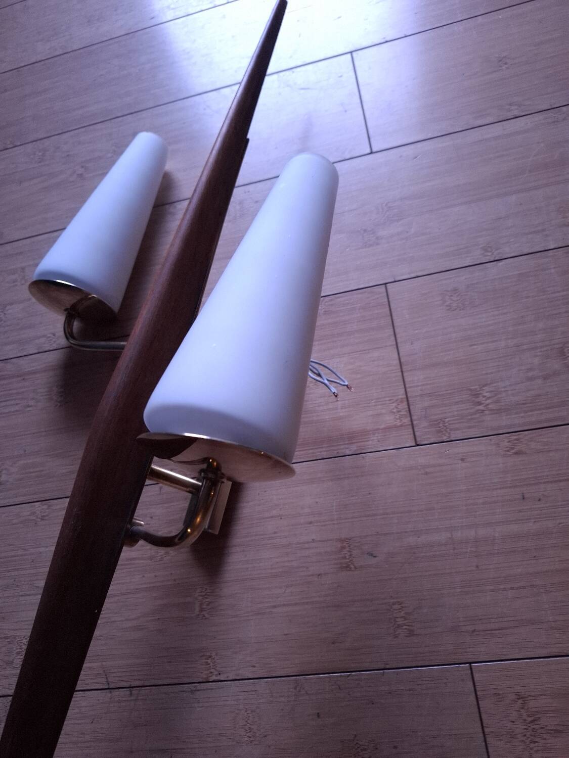 60's teak wall light from Maison Lunel