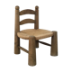Chaise basse bois et paille années 50