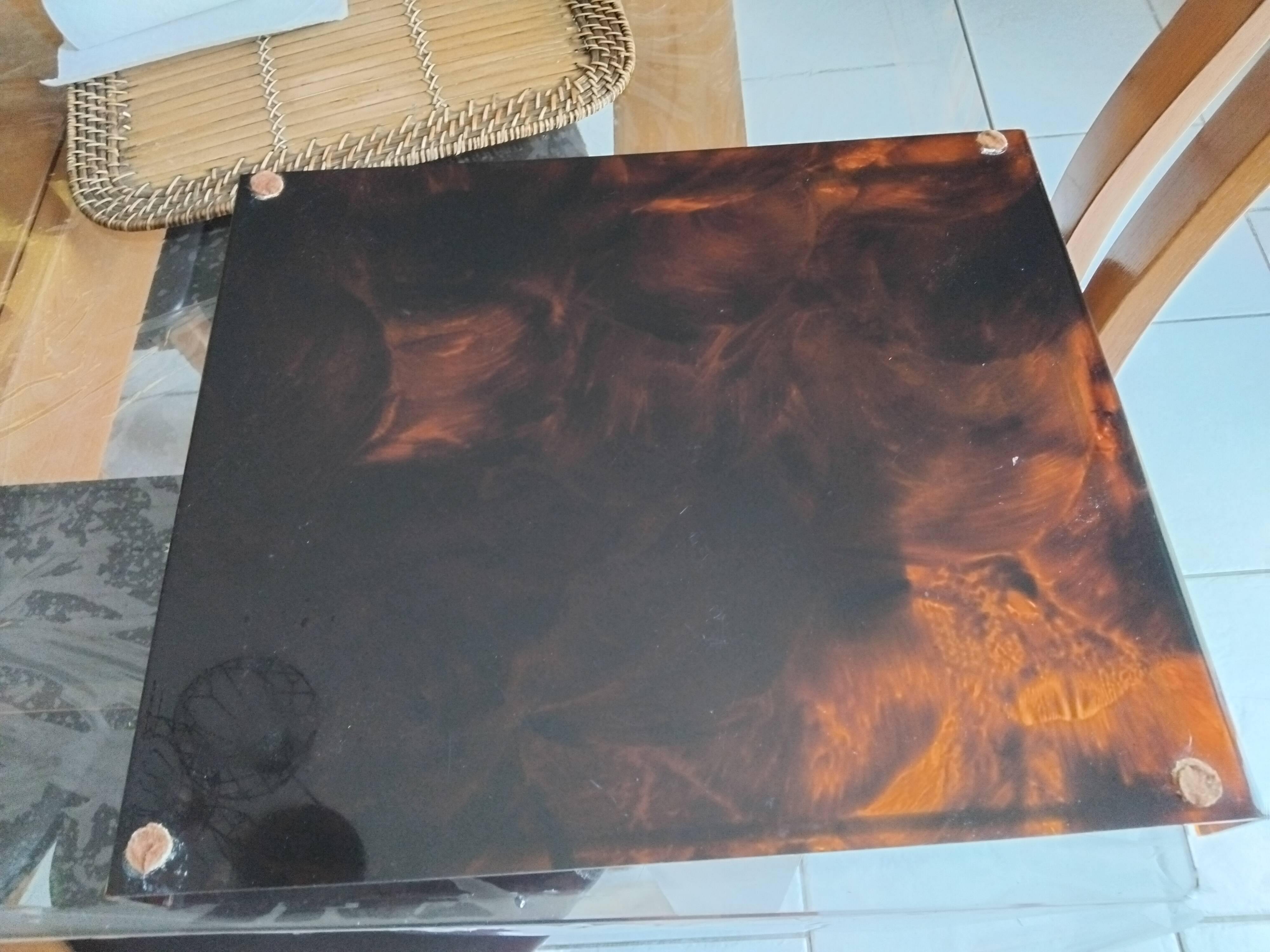 Vintage maison mercier tray in tortoiseshell lucite