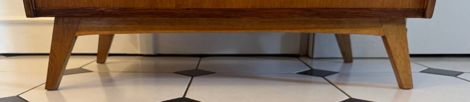 Vintage chest of drawers with compass feet