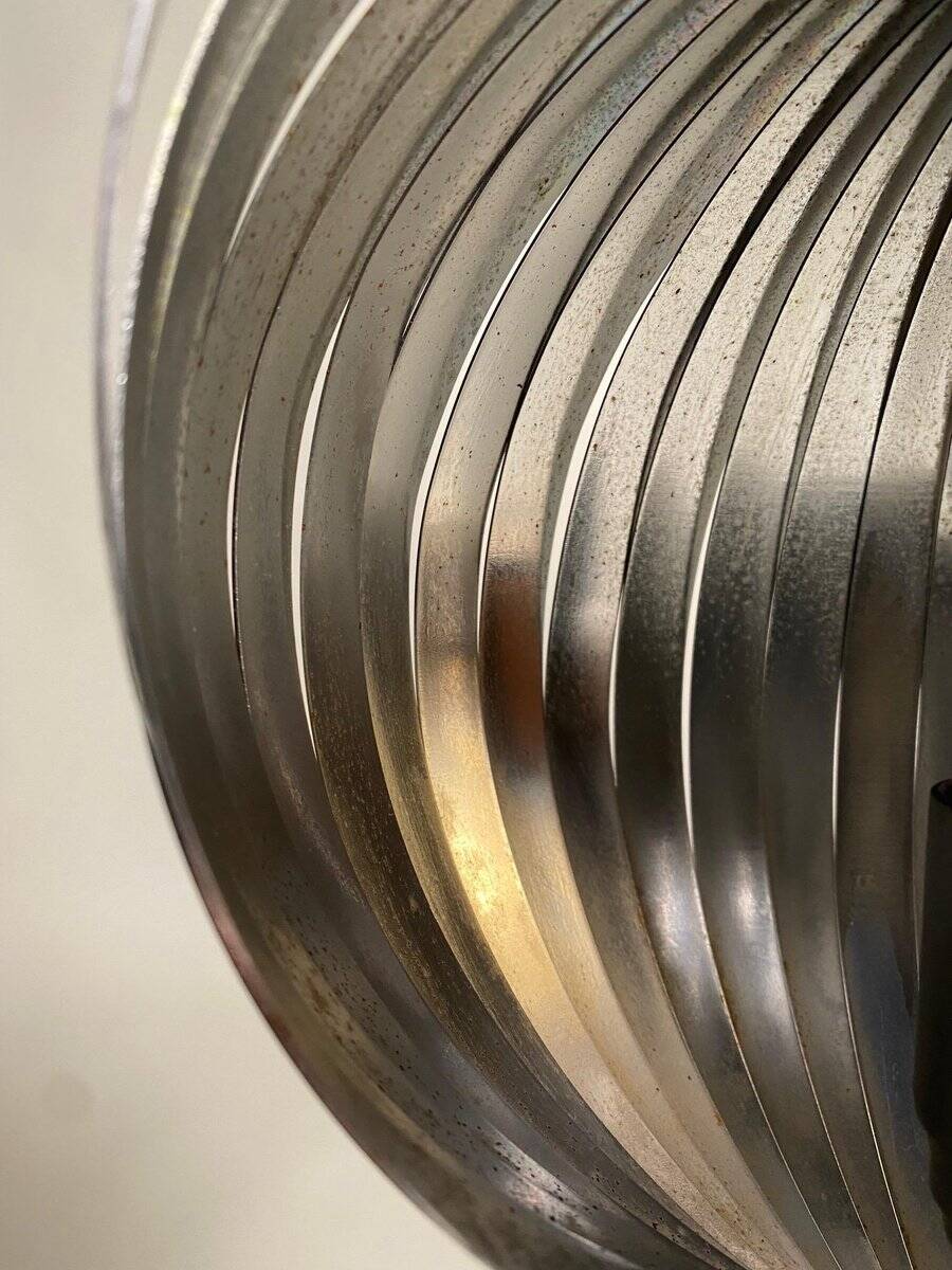 Vintage French Sculptural Table Lamp in Aluminium by Henri Mathieu, 1970s