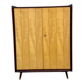 Armoire vintage deux portes pieds compas bi couleur