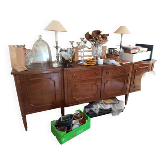 Bahut-dressoir acajou étiqueté "De Coene-Courtrai"