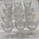 Set of 12 cut crystal stemmed glasses from the Nancy crystal factory, art deco