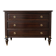 Antique Louis XVI commode in brown wood and gilded brass.