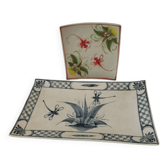 Set of vintage dragonfly bowls Bát Tràng Vietnam