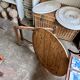 Folding side table in wood ⌀ 81 cm