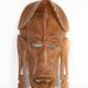 African Mask Hand Carved In Light Wood From West Africa